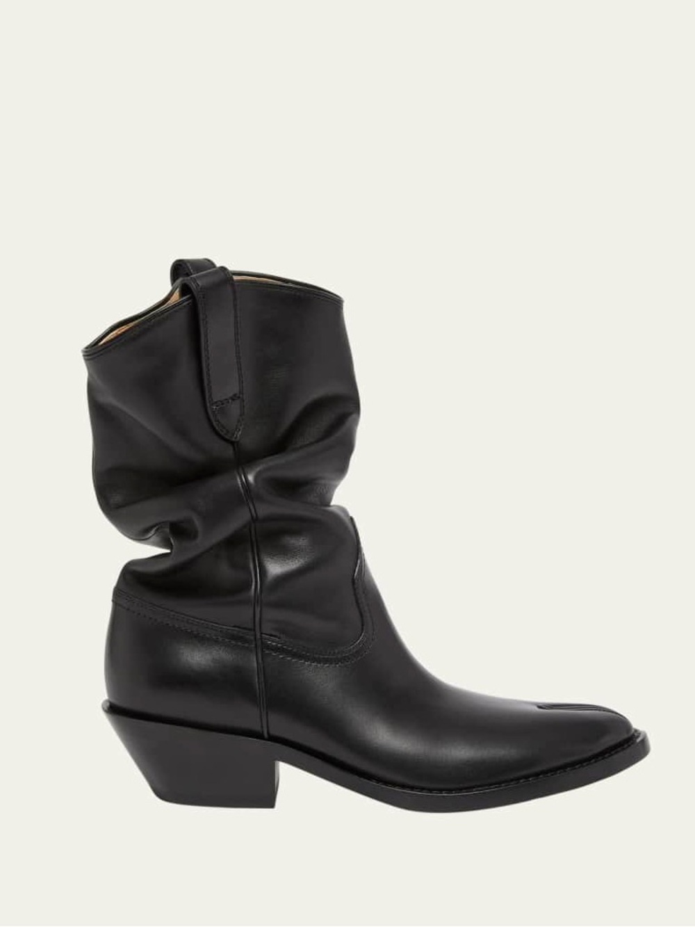 MAISON MARGIELA Tabi-Toe Ruched Leather Boots Tabi 55mm slouchy Western boots